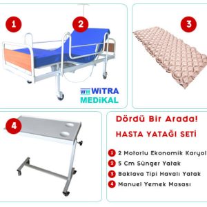 4 üründen oluşan ekonomik hasta bakım seti