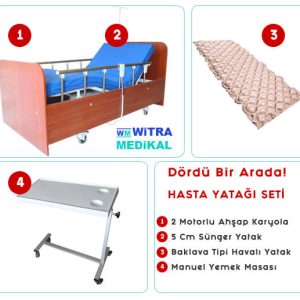 Evde bakım için hasta yatağı seti