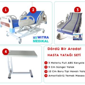 Kapsamlı hasta yatağı seti