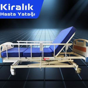 Kiralık 3 motorlu tabanca korkuluklu hasta yatağı