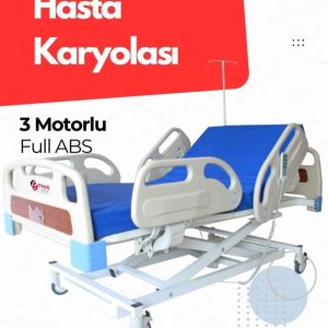 Üç motorlu konforlu hasta yatağı