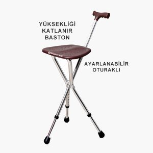 Yüksekli ayarlı oturaklı baston